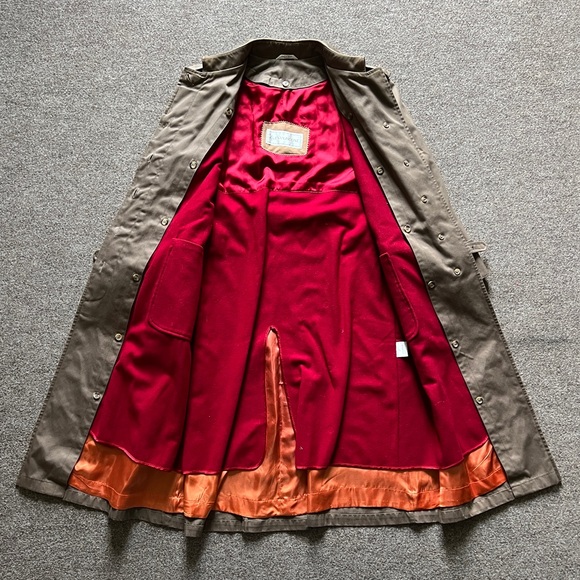 Vintage Evan Picone Taupe Trench Coat Belted Removable Lining Women’s Size Small - Picture 9 of 16